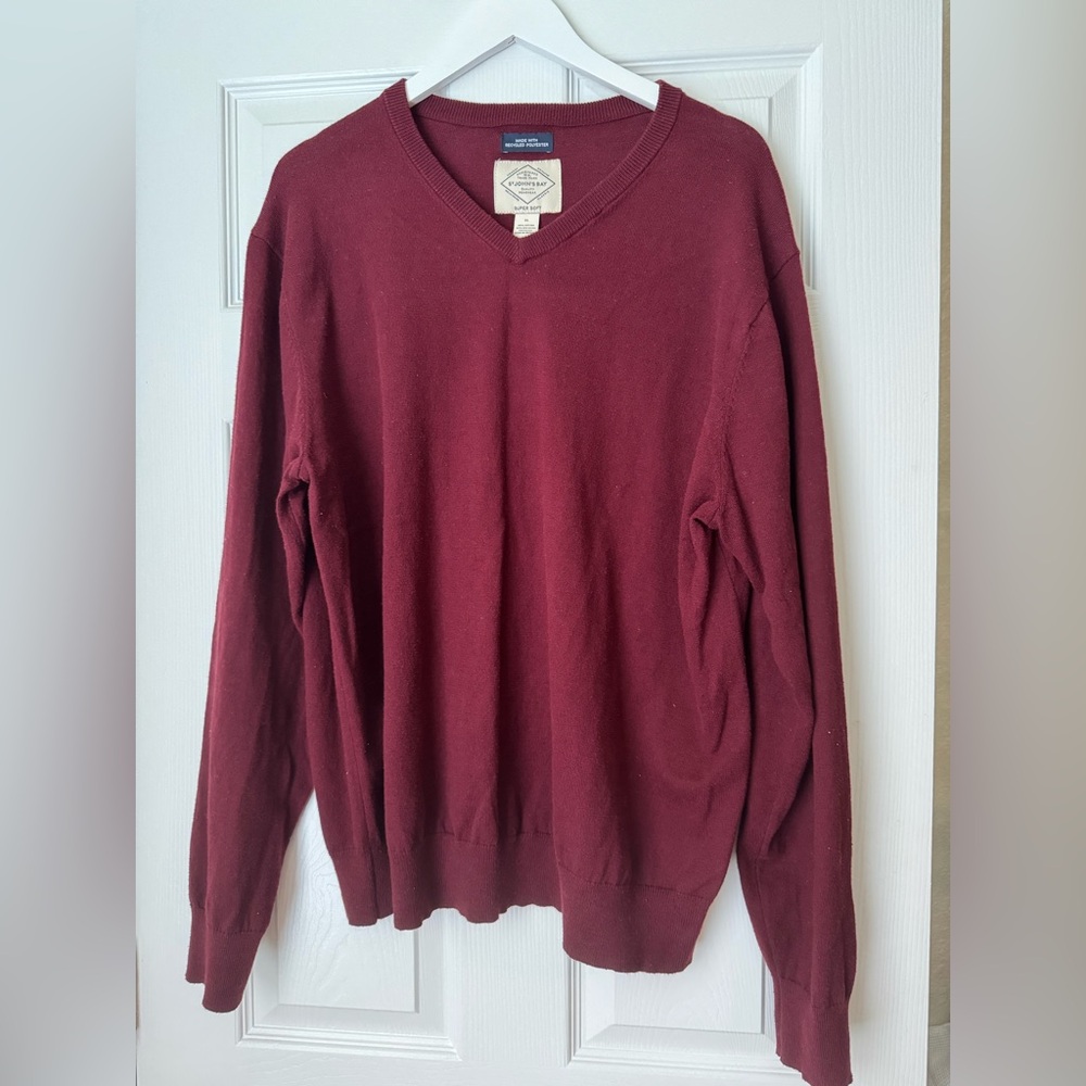 St. John’s Bay Maroon V-Neck Sweater